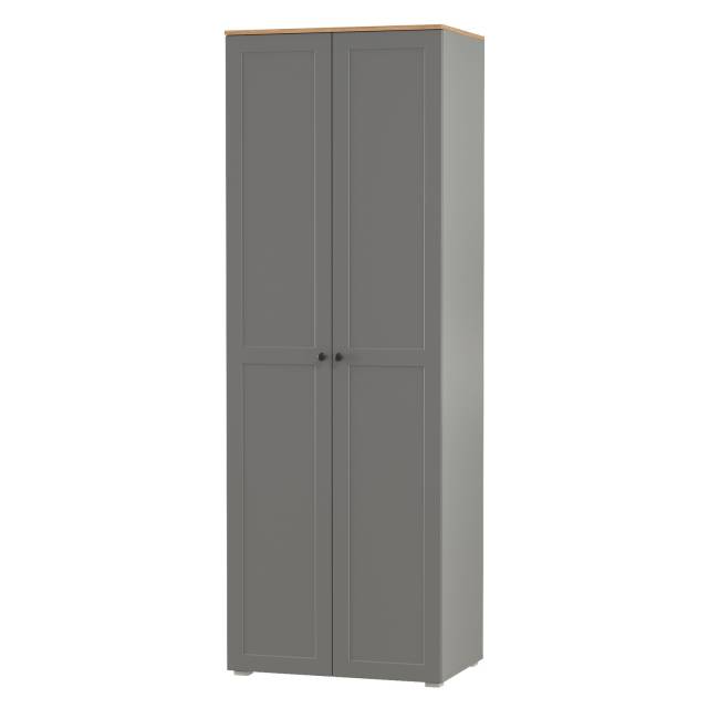 Шкаф для одежды две двери внутри три выдвижных ящика Остин 13.336.02 цвет серый графит/дуб крафт золотой