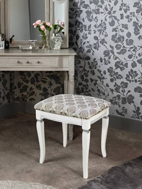 Банкетка Васко В 106Н белый/серебро, Маркус серебро