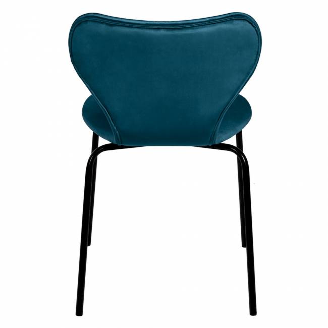 Стул Seven Style тёмно-бирюзовый велюр с чёрными ножками