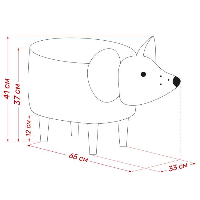 Пуф Leset Мышка Milos 16, компаньон Milos 02 Бук