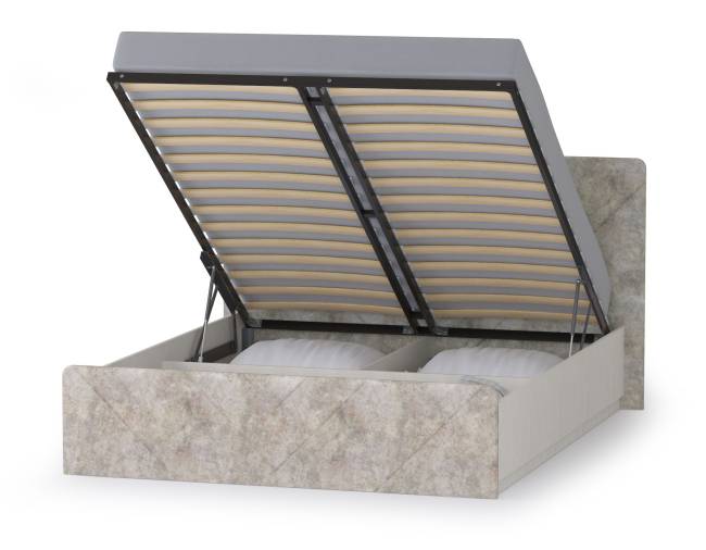Кровать 1600 с подъёмным ортопедическим основанием Амели 11.31 цвет шёлковый камень/бетон чикаго беж Кровать 1600 с подъёмным ортопедическим основанием Амели 11.31 цвет шёлковый камень/бетон чикаго беж