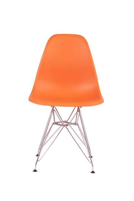 Стул Eames оранжевый, опора металл