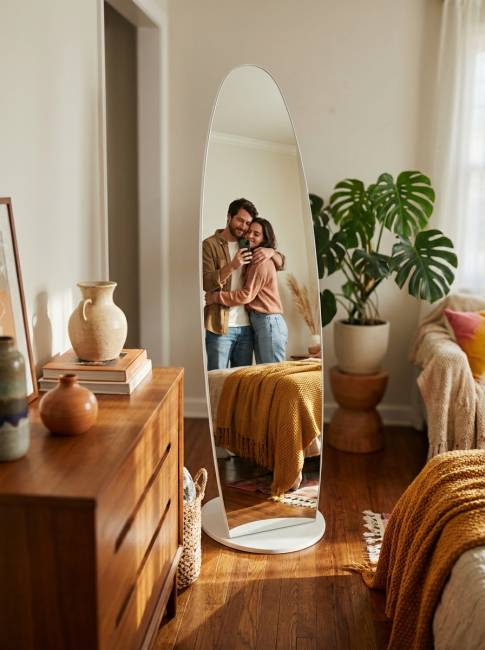 Зеркало напольное Стелла 1 белый 157,8 см х 40,4 см