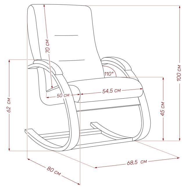 Кресло-качалка Leset Милано Слоновая кость V14 бирюзовый