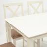 Обеденный комплект Хадсон (стол + 4 стула)/ Hudson Dining Set дерево гевея/мдф, стол: 110х70х75см / стул: 44х42х89см, ivory white (слоновая кость), ткань кор.-зол ivory white (слоновая кость) дерево гевея/мдф
