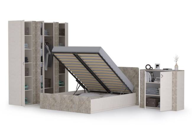 Спальня Амели № 10 цвет шёлковый камень/бетон чикаго беж