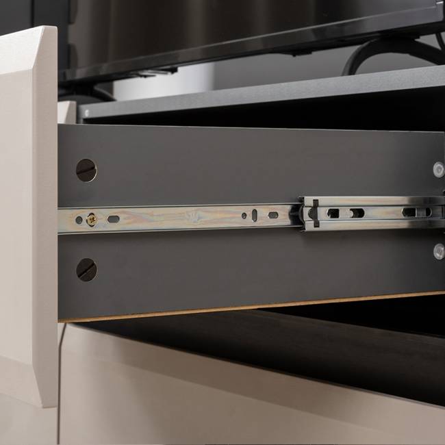 Две тумбы для аппаратуры и шкаф две дверки Сидней цвет антрацит/МДФ веллюто капучино