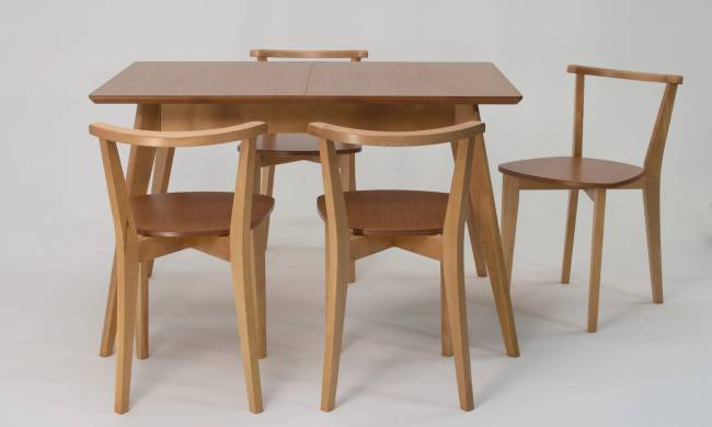 Стол Сканди 120 натур со стульями Франк натур Стол Сканди 120 натур со стульями Франк натур