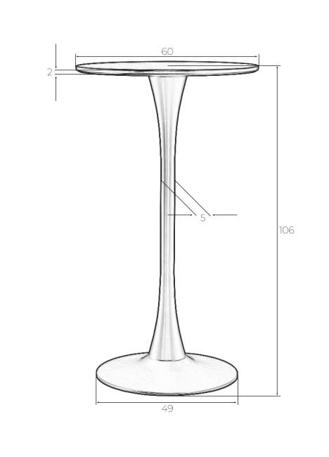 Стол барный MIA BAR, белая столешница, белое основание