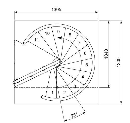 Винтовая лестница Calgary Anthracite d140
