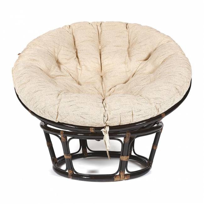Кресло PAPASAN/ПАПАСАН 23/01 W  /с подушкой/ диаметр подушки 129 см, 115х101х104 см, Antique brown (античный черно-коричневый), ткань Старт Кресло PAPASAN/ПАПАСАН 23/01 W  /с подушкой/ диаметр подушки 129 см, 115х101х104 см, Antique brown (античный черно-коричневый), ткань Старт
