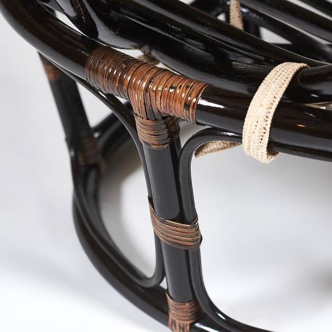 Кресло PAPASAN/ПАПАСАН 23/01 W  /с подушкой/ диаметр подушки 129 см, 115х101х104 см, Antique brown (античный черно-коричневый), ткань Старт Кресло PAPASAN/ПАПАСАН 23/01 W  /с подушкой/ диаметр подушки 129 см, 115х101х104 см, Antique brown (античный черно-коричневый), ткань Старт