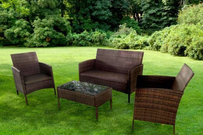 Кофейный комплект из искуственного ротанга "San Marino" коричневый