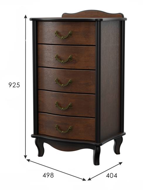 Комод Джульетта узкий 5 ящ., орех Л