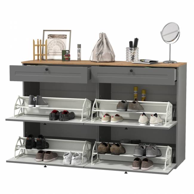 Две тумбы для обуви Остин цвет серый графит/дуб крафт золотой