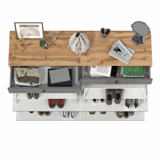 Две тумбы для обуви Остин цвет серый графит/дуб крафт золотой