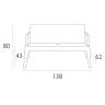 Диван пластиковый двухместный Box Sofa черный 1380x620x800 мм