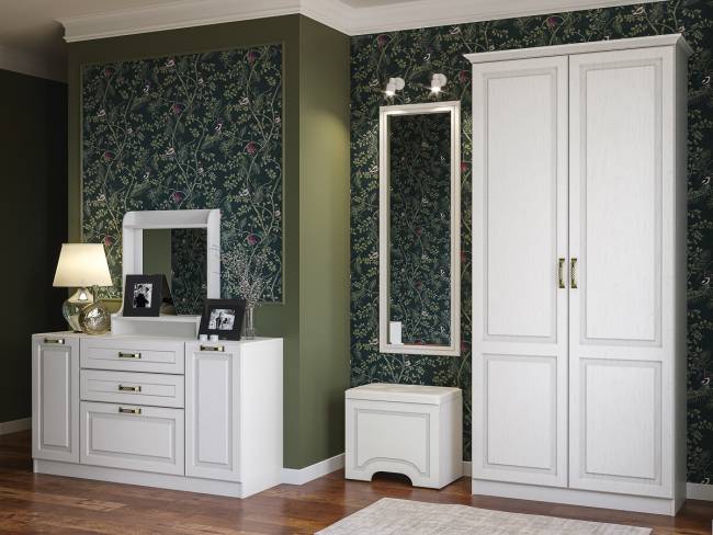 Полка с зеркалом настольная Ливерпуль 10.118 цвет ясень ваниль