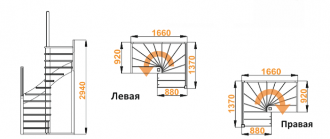 Деревянная лестница К-005м/1