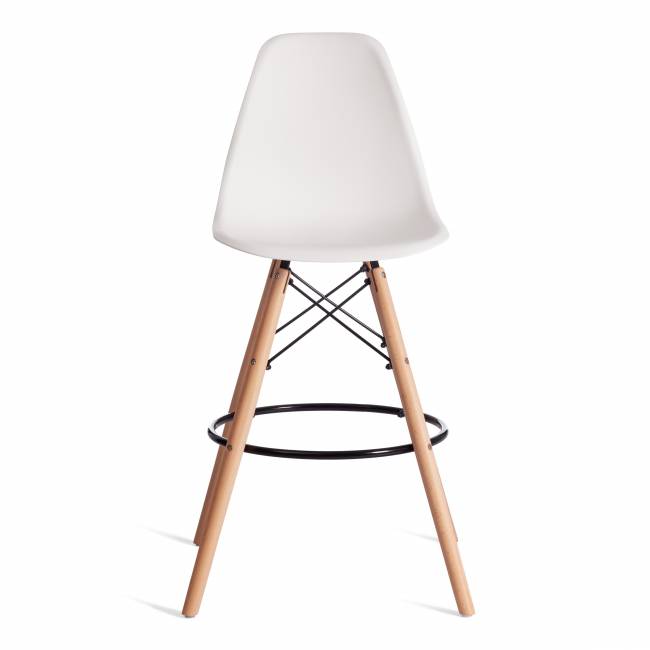 Стул барный Cindy Bar Chair (mod. 80-1) / 1 шт. в упаковке дерево бук/металл/пластик, 50 х 51 х 109 см, White (Белый) 70029/ натуральный белый дерево бук/металл/пластик