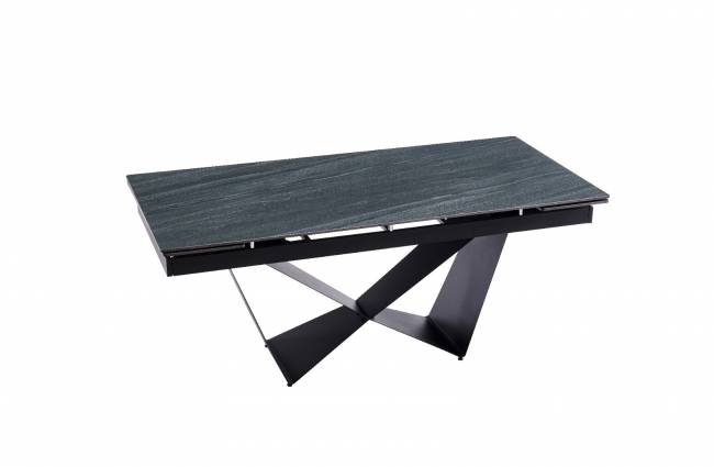 Стол керамический Persey 180-240*90*76 черный / опора черный металл