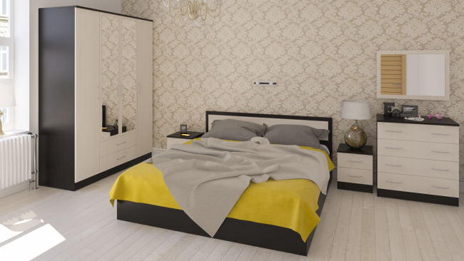 Кровать 1800 с тумбой Фиеста цвет венге/дуб лоредо