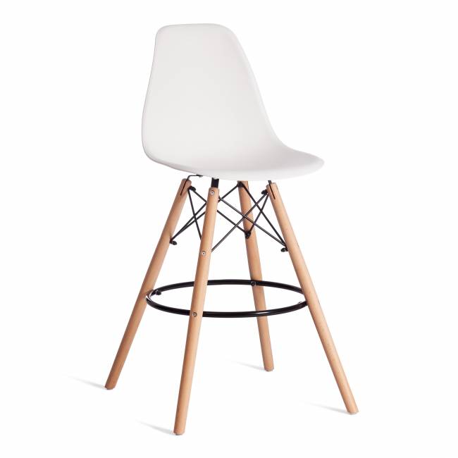 Стул барный Cindy Bar Chair (mod. 80-1) / 2 шт. в упаковке дерево бук/металл/пластик, 50 х 51 х 109 см, White (Белый) 70029/ натуральный (Комплект из 2 шт.) White (Белый) 70029/ натуральный дерево бук/металл/пластик