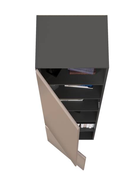 Шкаф Сидней 13.200 цвет антрацит/МДФ веллюто капучино