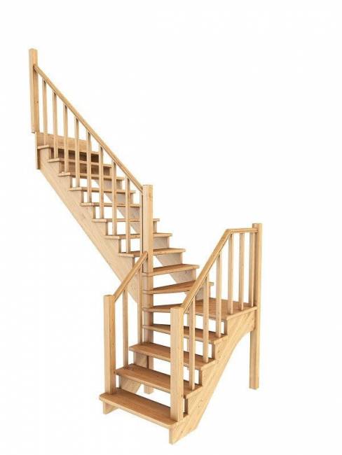 Деревянная лестница К-032м