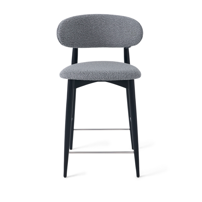 Стул Глори полубарный серый, опора бук черный