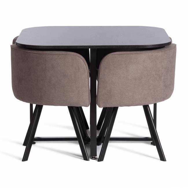 Комплект (стол, 4 стула) QUADRON (mod. PT14) Стол: МДФ/металл, стул: металл/шенилл, 100х100х73 см, 69х56х71 см, Mocha (мокко) LY1701-27/черный Mocha (мокко) LY1701-27/черный Стол: МДФ/металл; стул: металл/шенилл Комплект (стол, 4 стула) QUADRON (mod. PT14) Стол: МДФ/металл, стул: металл/шенилл, 100х100х73 см, 69х56х71 см, Mocha (мокко) LY1701-27/черный Mocha (мокко) LY1701-27/черный Стол: МДФ/металл; стул: металл/шенилл