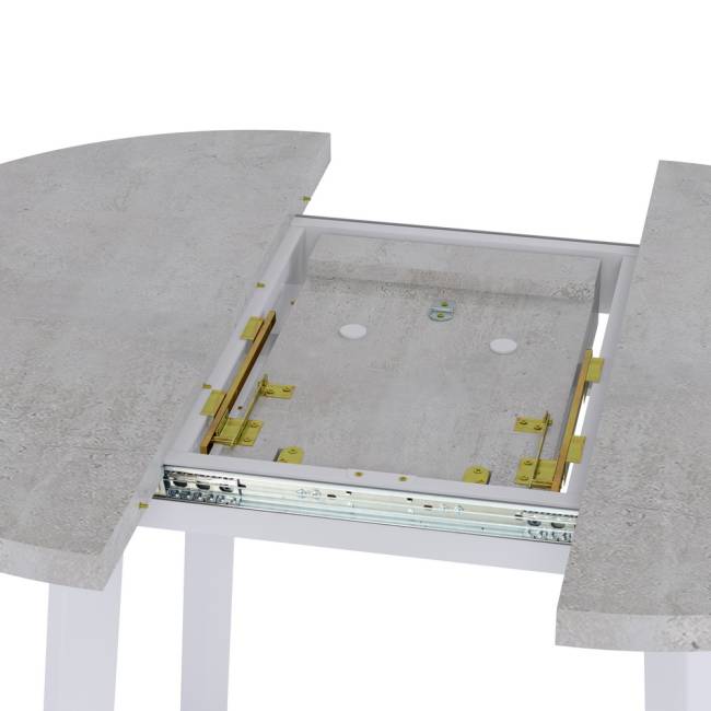 Стол Next круглый раскладной 100-130x100x76,5см, Бетон Лайт, белый Стол Next круглый раскладной 100-130x100x76,5см, Бетон Лайт, белый