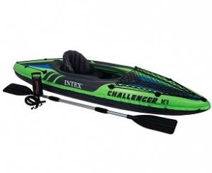 Надувная байдарка "Challenger K1" 274х76х38см, алюм.весло 218см, насос 68614, транс.сеть, до 100кг