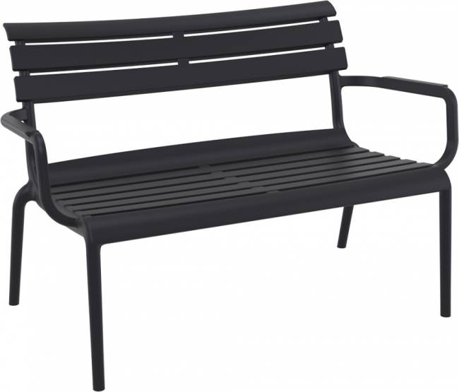 Диван пластиковый двухместный Paris Lounge черный 1160х700х750 мм