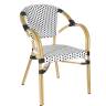 "Кабри" плетеный стул из искусственного ротанга, цвет черно-белый