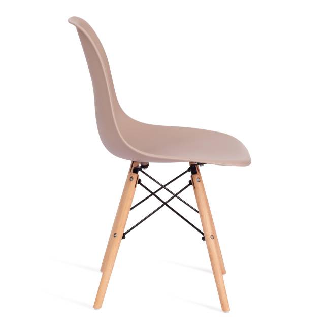 Стул CINDY (EAMES) (mod. 001) / 1 шт. в упаковке дерево бук/металл/сиденье пластик, 51x46x82.5см, бежевый / beige бежевый / beige дерево бук/металл/сиденье пластик