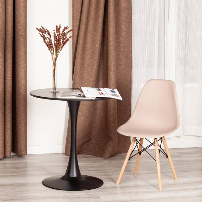 Стул CINDY (EAMES) (mod. 001) / 1 шт. в упаковке дерево бук/металл/сиденье пластик, 51x46x82.5см, бежевый / beige бежевый / beige дерево бук/металл/сиденье пластик