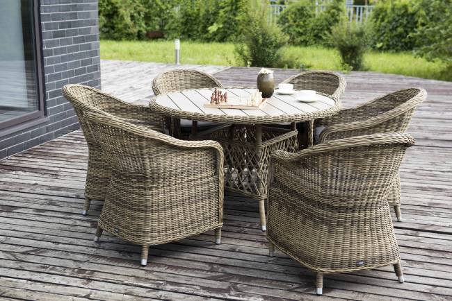 "Равенна" плетеное кресло из искусственного ротанга, цвет соломенный