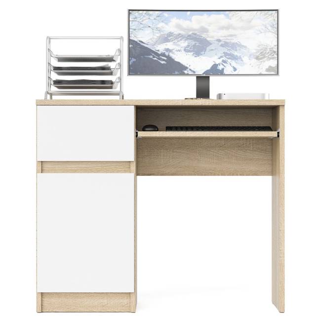 Стол компьютерный Мори МС-1 левый цвет дуб сонома/белый Стол компьютерный Мори МС-1 левый цвет дуб сонома/белый