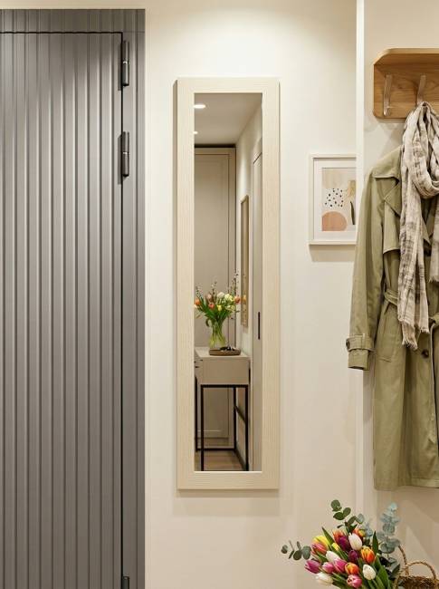 Зеркало настенное BeautyStyle 9 слоновая кость 138 см х 35 см