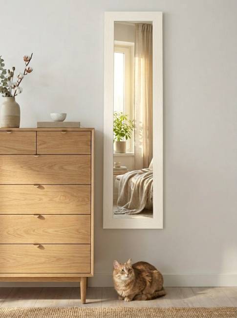 Зеркало настенное BeautyStyle 9 слоновая кость 138 см х 35 см