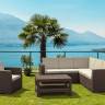 Диван пластиковый плетеный угловой с подушками Monaco Lounge Corner коричневый 2070х2070х790 мм