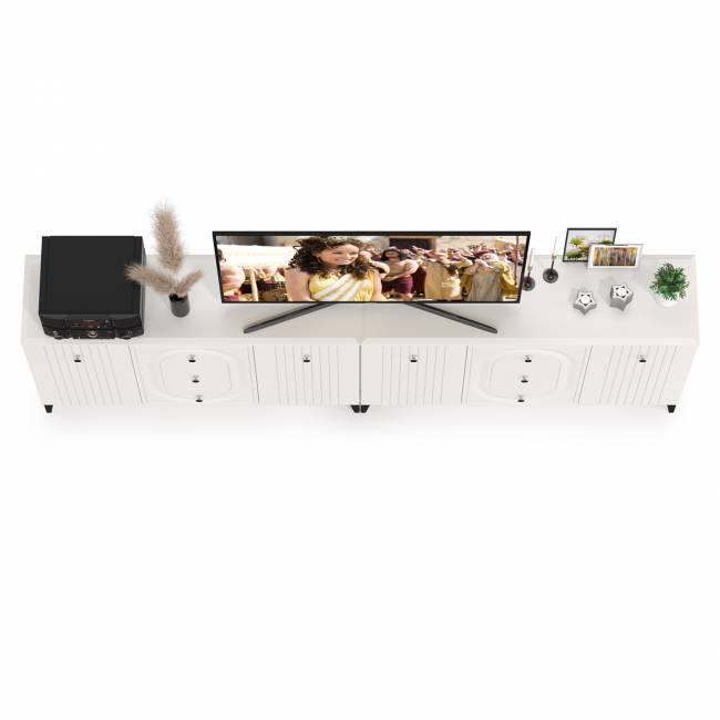 Два Комода Валенсия можно использовать как ТВ-тумбу цвет белый шагрень