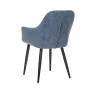 Стул с подлокотниками Leset Слим, каркас Черный, велюр Синий Синий Черный