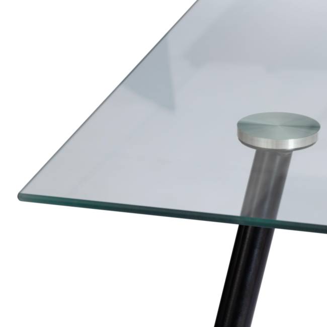Стол SOPHIA (mod. 5003) металл/стекло (8мм), черный / прозрачный , 110 х 80 х 75 см черный / прозрачный металл/стекло (8мм)