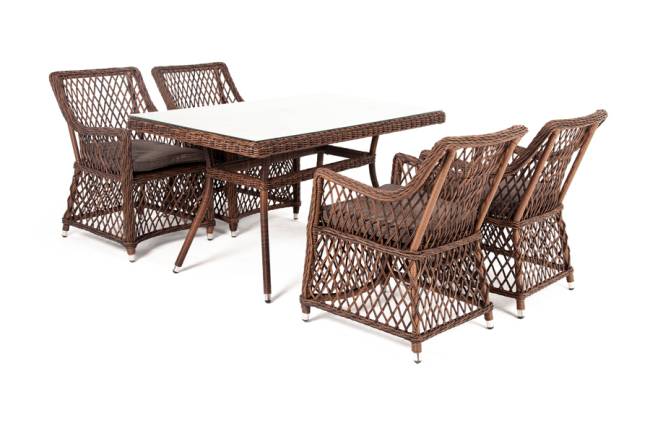 "Латте - 140 L" обеденная группа плетеная, цвет коричневый