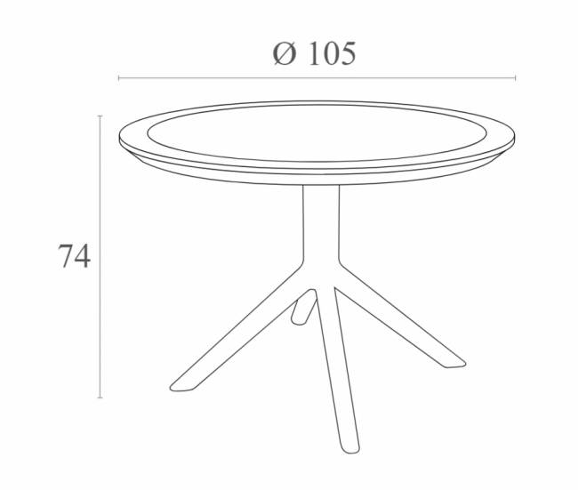 Стол пластиковый Sky Table Ø105 темно-серый Ø1050х740 мм Стол пластиковый Sky Table Ø105 темно-серый Ø1050х740 мм