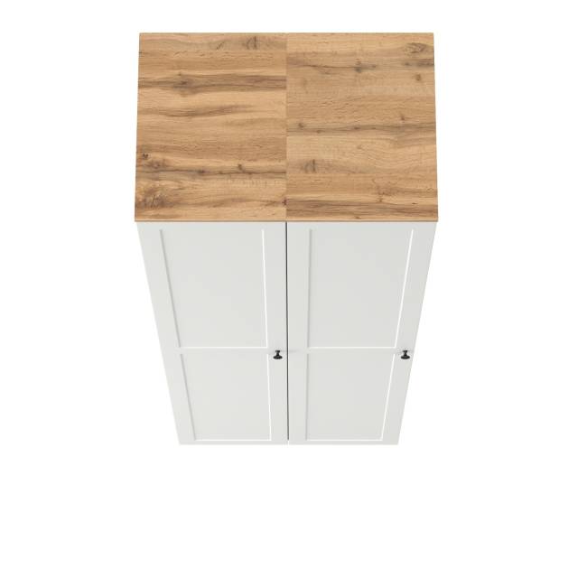 Два шкафа-пенала Остин цвет белый шагрень/дуб крафт золотой