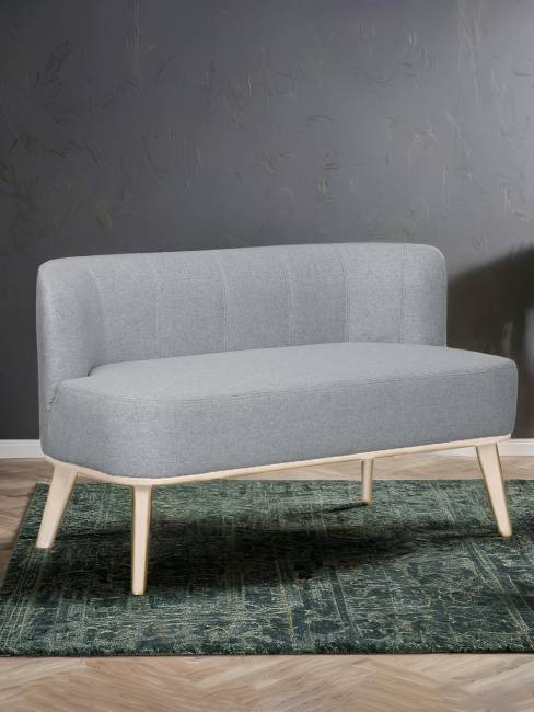 Диван Жирон ткань серый, каркас лак