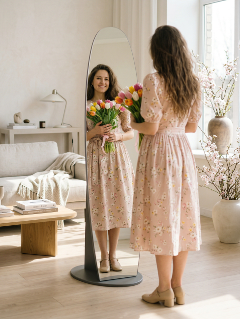 Зеркало напольное Стелла 1 графит темный  157,8 см х 40,4 см